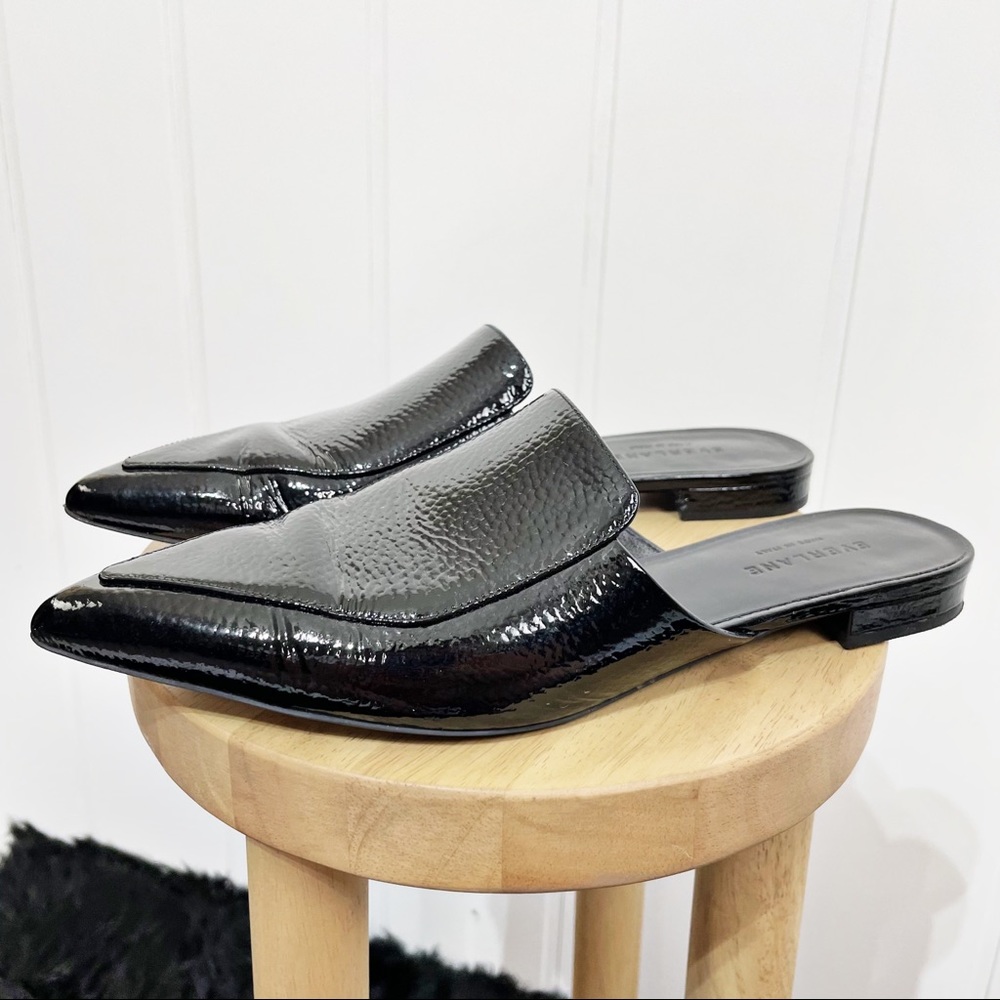 Everlane Black Patent Leather Boss Mule Size